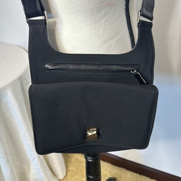 Stuart Weitzman Black Crossbody Mixed Medium Bag - Fabric and leather combo - Picture 14 of 16